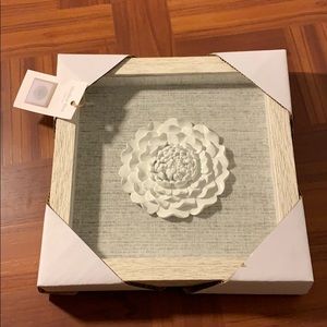 Cream/white shadow box flower frame